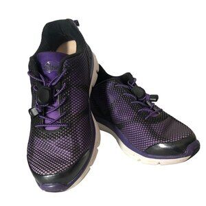 Dr Comfort Katy Womens Size 7 M Purple Black Diabetic Walking Shoes Bungee Laces